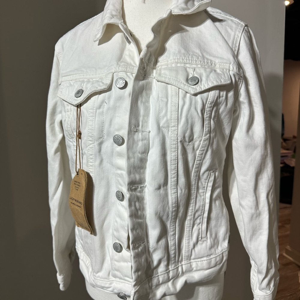 Lucky Brand White Denim Jean Jacket - Medium NWT - The Tomboy Trucker